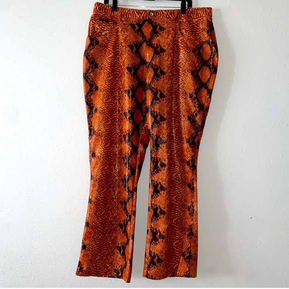 Gothic Red Faux Snake print Pants. - Picture 1 of 5